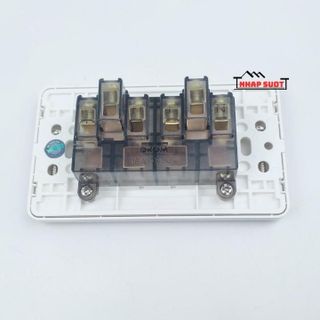Mặt Ổ Cắm Điện Âm Tường OKOM 16A Có Màng Che (ổ đôi ba chấu) OKOM
