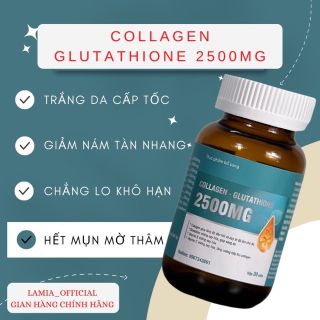 Viên Uông GLUTATHIONE 1000mg viên uống trắng da nâng tông tức thì giảm sạm nám mờ nhăn chống lão hoá
