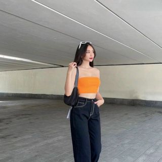 QUẦN JEAN DÀI ỐNG SUÔNG BIGSIZE MÀU XANH ĐEN CHỈ TRẮNG BGS07 30-35