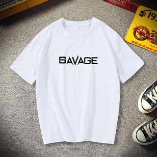 Áo Thun Unisex Form Rộng Tay Lỡ In Chữ SAVAGE