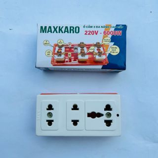 Maxkaro ổ cắm ba, ổ 3 không dây đế cam chịu tải 6000W