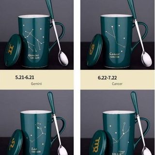 LY CỐC SỨ CÓ NẮP KÈM MUỖNG