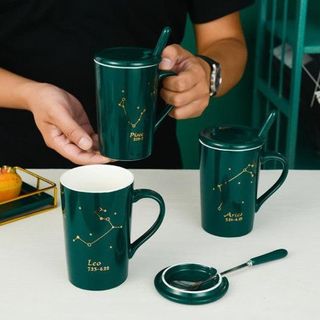LY CỐC SỨ CÓ NẮP KÈM MUỖNG giá sỉ