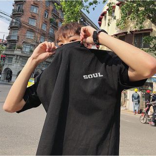 Áo Thun Unisex Form Rộng Tay Lỡ In Chữ SOUL