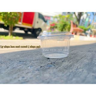 50 hũ nhựa nhỏ đựng sốt, nước chấm nắp dính liền 2oz, 4oz