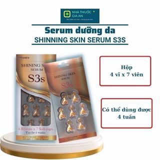 Serum dưỡng trắng da SHINNING SKIN SERUM S3s Chống lão hoá da, Khô sạm, Thâm nám, Sáng da, Giữ ẩm da, Hộp 28 viên