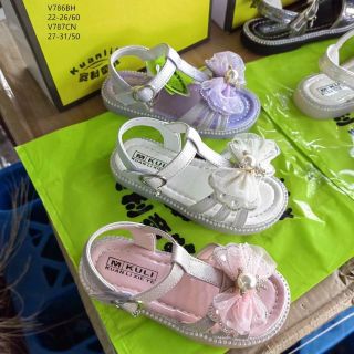 Sandal trẻ em chất da mềm đính nơ xinh lung linh V786