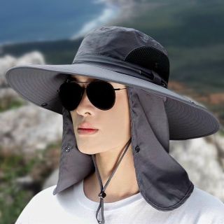 Mũ nam rộng vành có khăn che mặt
