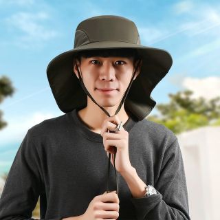 Mũ nam rộng vành có khăn che mặt