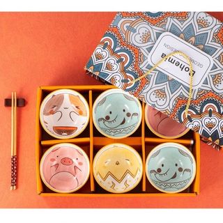 BỘ 6 CHÉN ĐŨA HÌNH CON VẬT DỄ THƯƠNG