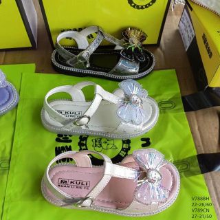 Sandal trẻ em đính nơ công chúa elsa xinh lung linh V788