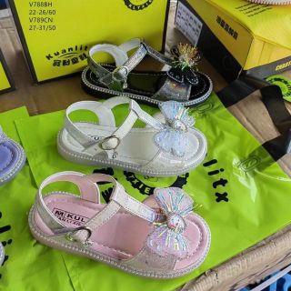 Sandal trẻ em đính nơ công chúa elsa xinh lung linh V788