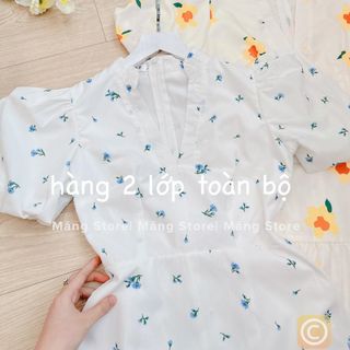 Váy cổ V xòe bèo 2 lớp