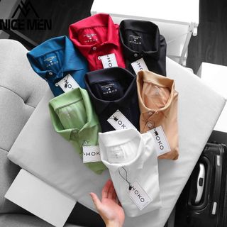 Áo Phông Polo Nam Cổ Bẻ Cs05_Phối Sipa Vải Cá Sấu Cotton Xuất Xịn,Chuẩn Form, Sang Trọng - Thanh Lịch - Nicemen