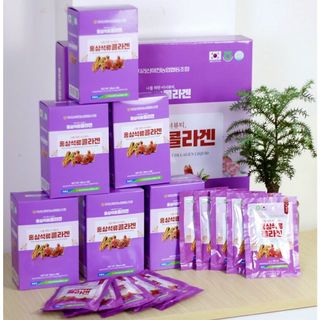Nước Hồng sâm Lựu Collagen Hansusam Hàn Quốc hộp 30 gói - thùng 5 hộp