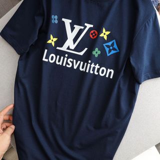 Áo Thun Nam Cổ Tròn Vuitton, Áo Phông Unisex ChấT Cotton 4 Chiều ChíNh PhẩM VảI Dày Dăn Bo Cổ Đồng Màu- Nicemen