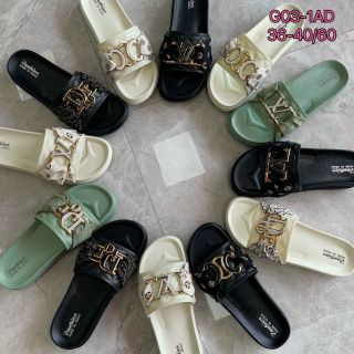 Dép bánh mỳ nữ quai ngang đính kim loại đẹp G03