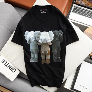 Áo Thun Nam Cổ Tròn Kaws , Áo Phông Unisex Cotton 4 Chiều ChíNh PhẩM VảI Dày Dặn Bo Cổ Đồng Màu- Nicemen