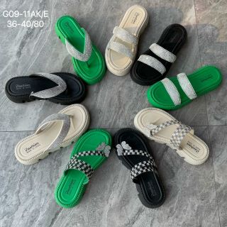 Dép nữ đế cao su quai đính đá lấp lánh G09