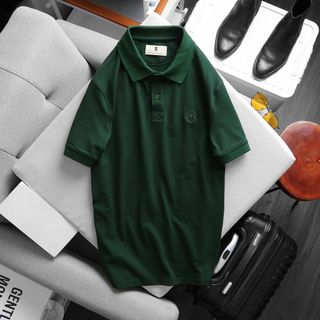 Áo Thun Nam Cổ Dệt Bo Len Tay Ngắn Thanh Lịch