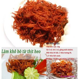 Khô heo cháy tỏi (Khô heo giả bò) xé cay hàng loại 1 siêu ngon giá sỉ