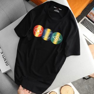 Áo Thun Nam Cổ Tròn Louis, Áo Phông Unisex Tay Ngắn ChấT Cotton ChíNh PhẩM VảI Dày Dăn Bo Cổ Đồng Màu- Nicemen