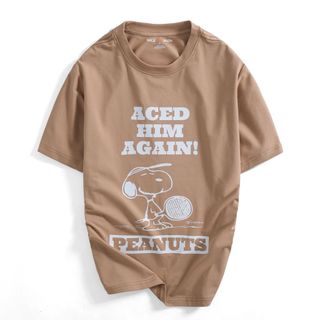 Áo Thun Nam Cổ Tròn Snoopy, Áo Phông Unisex Cotton 4 Chiều VảI Dày Dặn Bo Cổ Đồng Màu- Nicemen