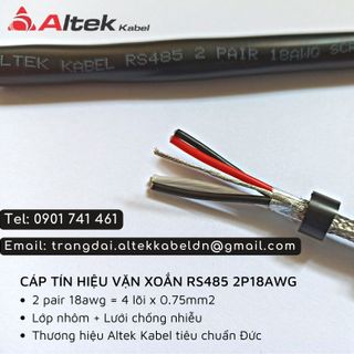 Cáp tín hiệu vặn xoắn chống nhiễu rs485 2 pair 18awg, 22awg, 24awg