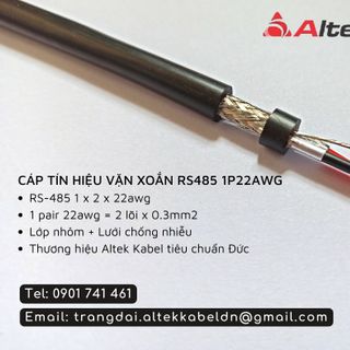 Cáp tín hiệu vặn xoắn chống nhiễu rs485 2 pair 18awg, 22awg, 24awg