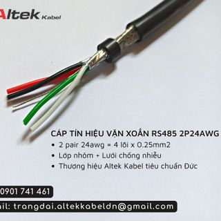 Cáp tín hiệu vặn xoắn chống nhiễu rs485 2 pair 18awg, 22awg, 24awg