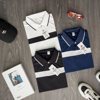 Áo polo nam kẻ 1 vạch ngực đẹp, thun cá sấu 4 chiều, mịn mát polo-ke-1v - Hà Đinh