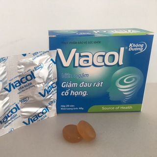 Viên ngậm Viacol (không đường) hỗ trợ giảm ho, đau rát họng - hộp 20 viên giá sỉ
