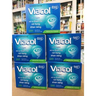 Viên ngậm Viacol (không đường) hỗ trợ giảm ho, đau rát họng - hộp 20 viên