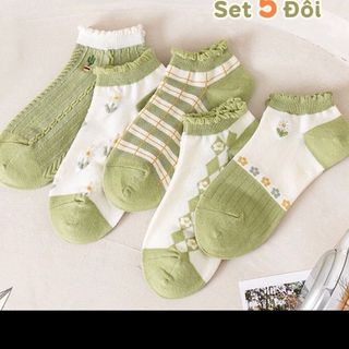 Set 5 đôi Tất vớ nữ Cotton dễ thương giá sỉ