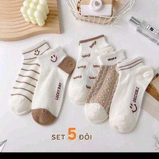 Set 5 đôi Tất vớ nữ Cotton dễ thương