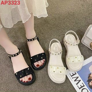 Sandal nữ quai ngang nhún đính đá đẹp