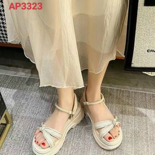 Sandal nữ đế bánh mỳ caoquai nơ sang chảnh