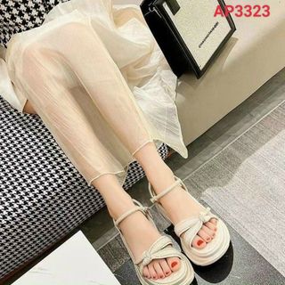 Sandal nữ đế bánh mỳ caoquai nơ sang chảnh