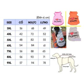 ÁO 3 LỖ CHO CHÓ LỚN I LOVE MOMMY/ DADDY - SP005150