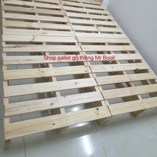 Giường pallet gỗ thông (giường có đầu giường)
