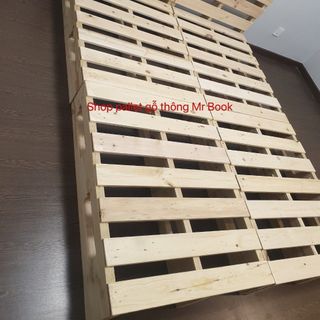 Giường pallet gỗ thông (giường có đầu giường)