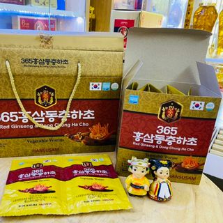 Nước hồng sâm đông trùng hạ thảo Hansusam Hàn Quốc hộp 20 gói - thùng 5 hộp