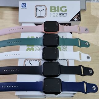 Đồng hồ thông minh T500+ Seri 8 PHIÊN BẢN NÂNG CẤP CỦA T500+ seri 7 đã có thêm nút nguồn và nút xoay sử dụng được, pin nâng cấp trâu hơn, màn hình tràn viền, cài được hình nền, thay ảnh thoải mái