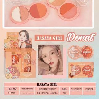 Phấn 2 ngăn má hồng bắt sáng Hasaya Girl Donut giá sỉ