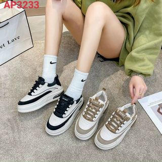 Giày thể thao nữ da mềm phồi màu đẹp