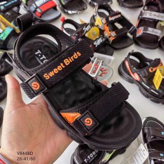 Sandal trẻ em màu đen quai ngang mềm đẹp V844