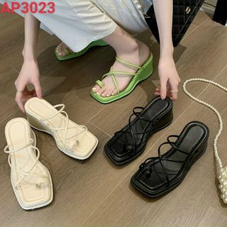 Sandal nữ đế cao dây chéo xỏ ngón thời trang