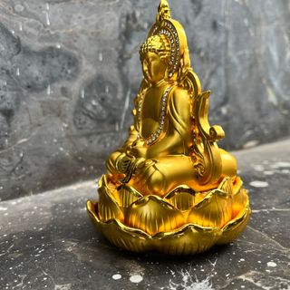 Tượng Phật Tổ Như Lai hai mặt tọa đài sen để ô tô