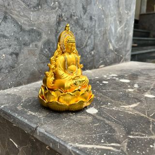 Tượng Phật Tổ Như Lai hai mặt tọa đài sen để ô tô