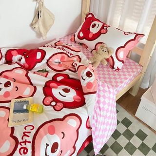 Bộ Chăn Ga Gối Cotton Poly Dành Cho Homestay, Khách Sạn, Căn Hộ, Chất Liệu Cotton Có Hoa Văn Mới Nhất Cao Cấp Mềm Mịn CÓ VỎ CHĂN - KiMi Decor HCM